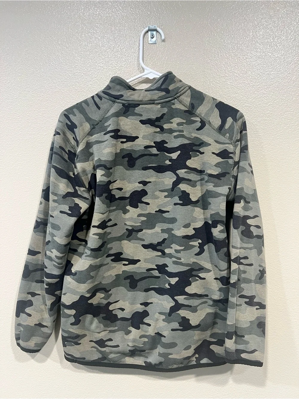 GAP Kids Camo Quarter-Zip Pullover Hoodie - Green, Black, Gray